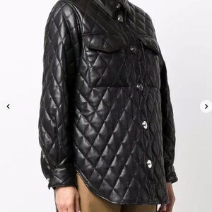 Maje Quilted Vegan Leather Jacket in size Small